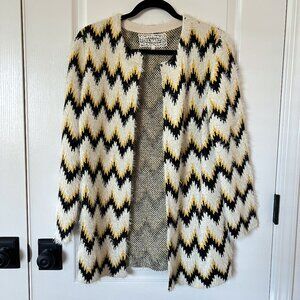 Women's Pink Martini Size Small Wool Blend Knit Chevron Cardigan